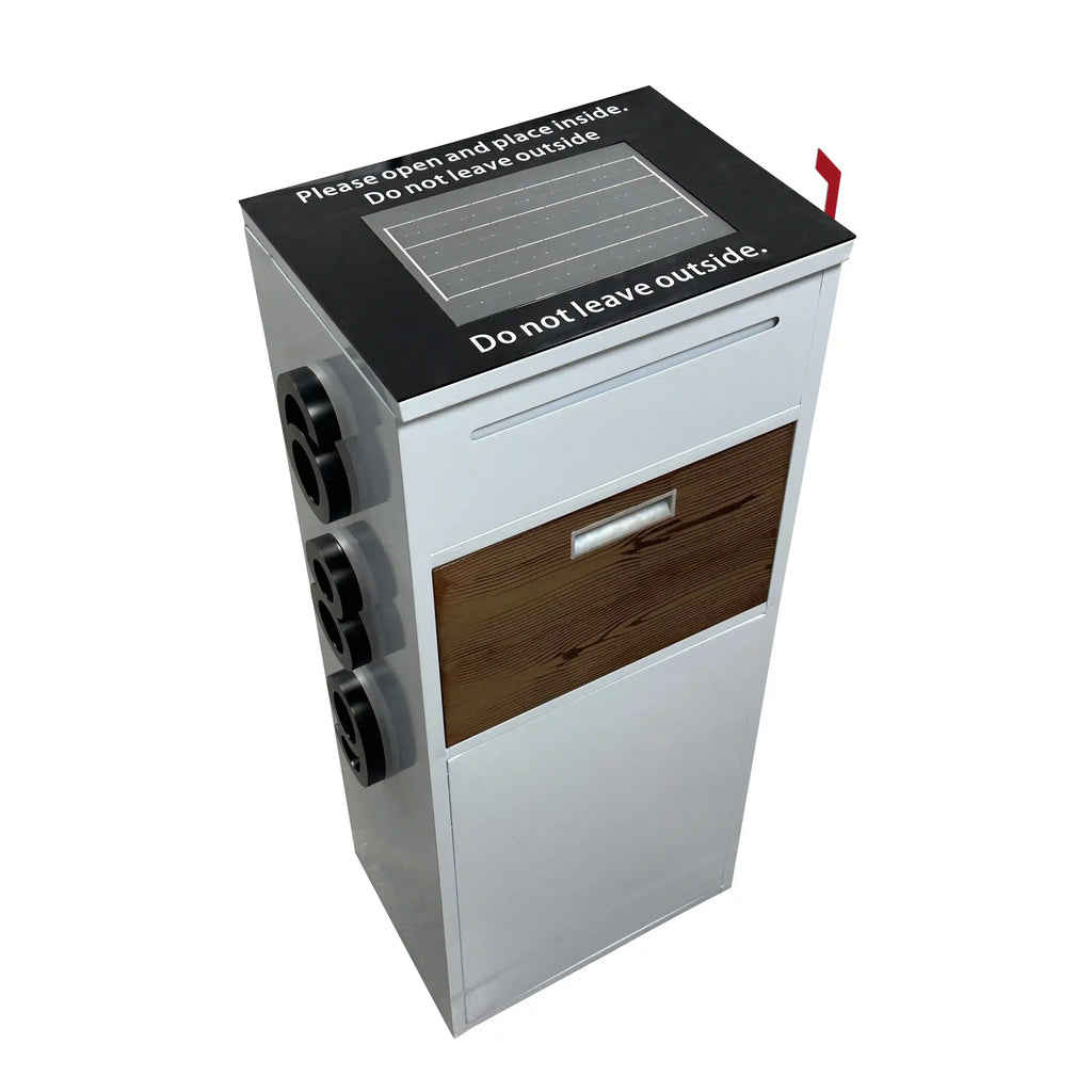 Custom Solar House Number Mailbox Anti-theft Package Box | Arctic White