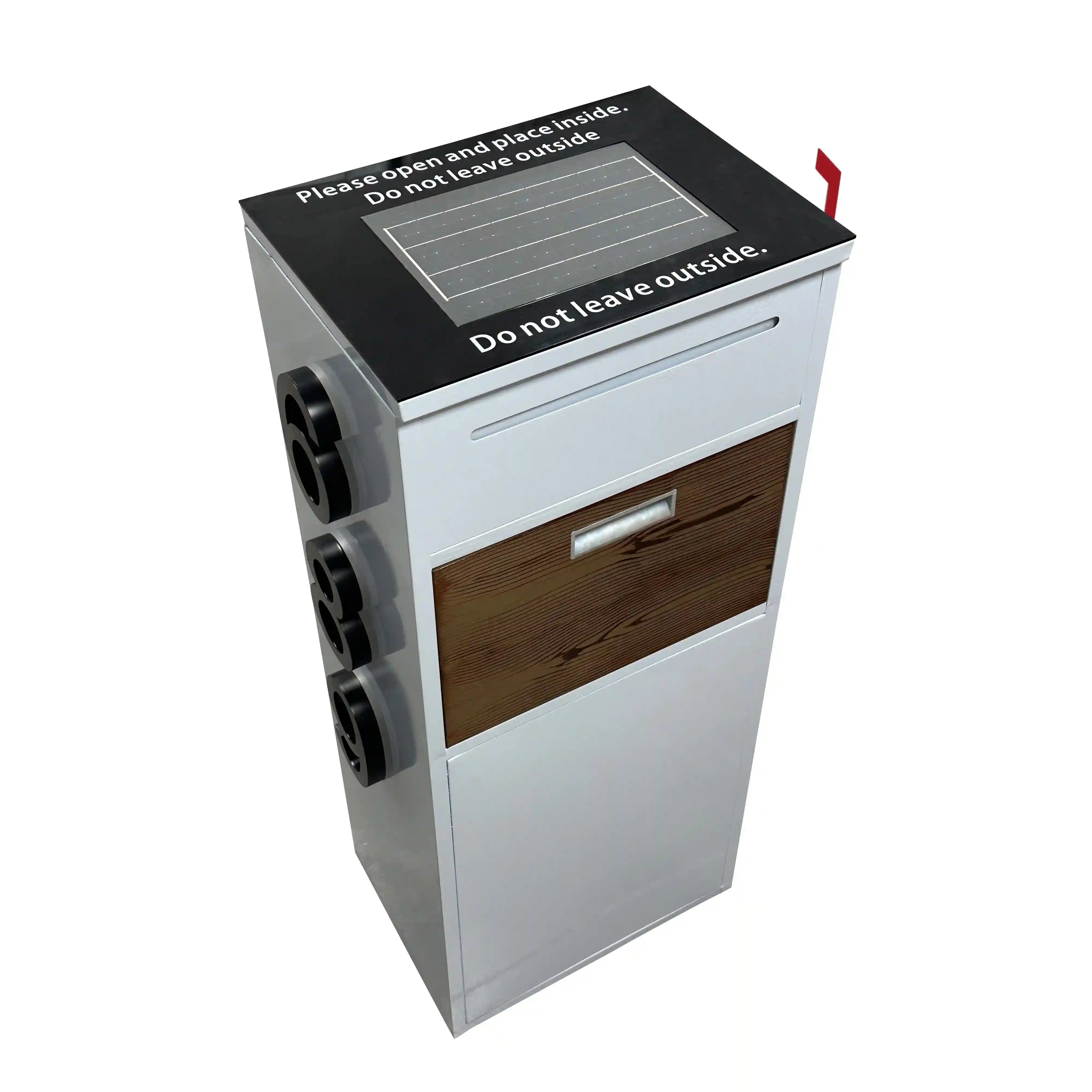 Custom Solar House Number Mailbox Anti-theft Package Box | Arctic White