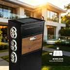 CurbHalo Solar House Number Mailbox with integrated solar panel and wireless LED address lighting