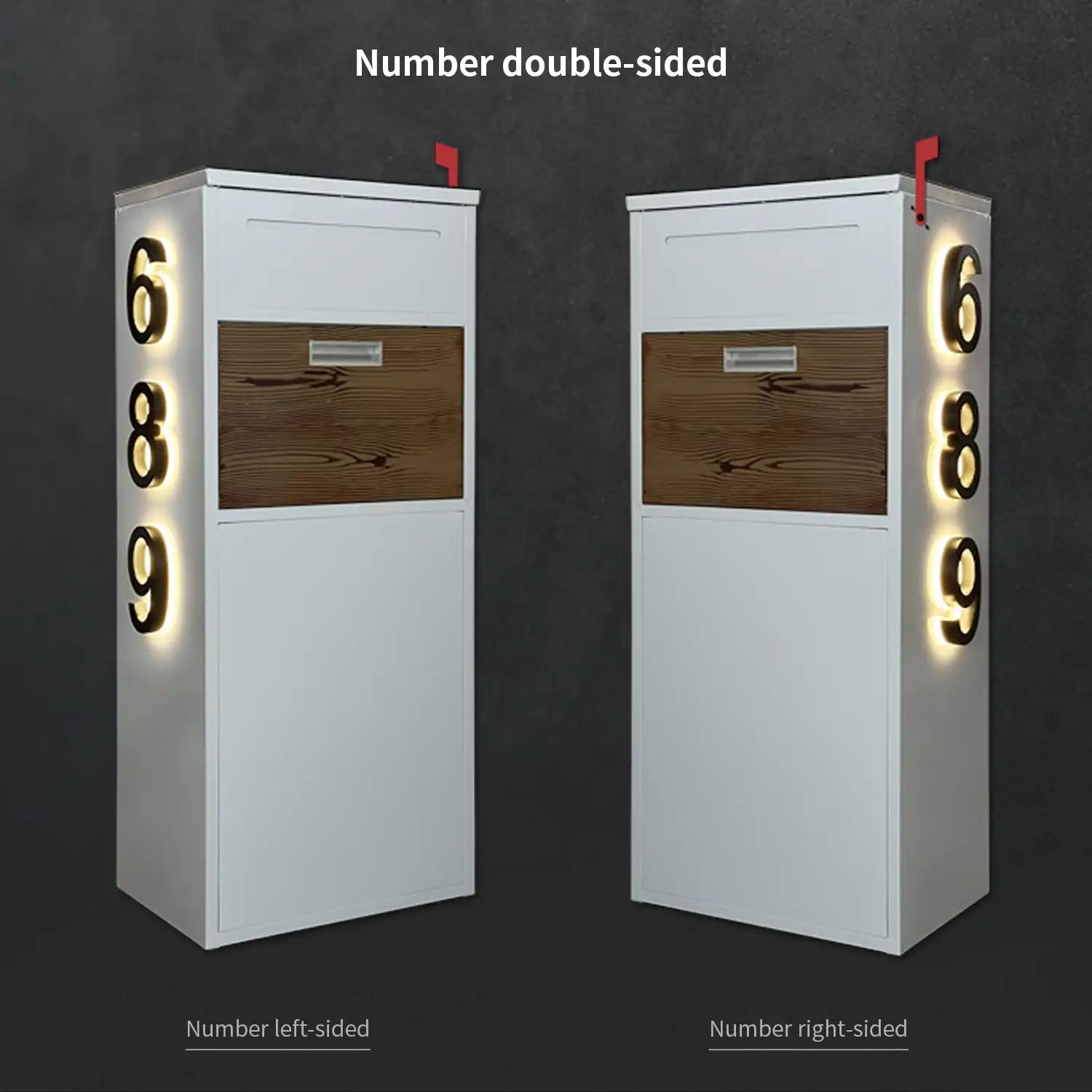 Custom Solar House Number Mailbox Anti-theft Package Box | Arctic White