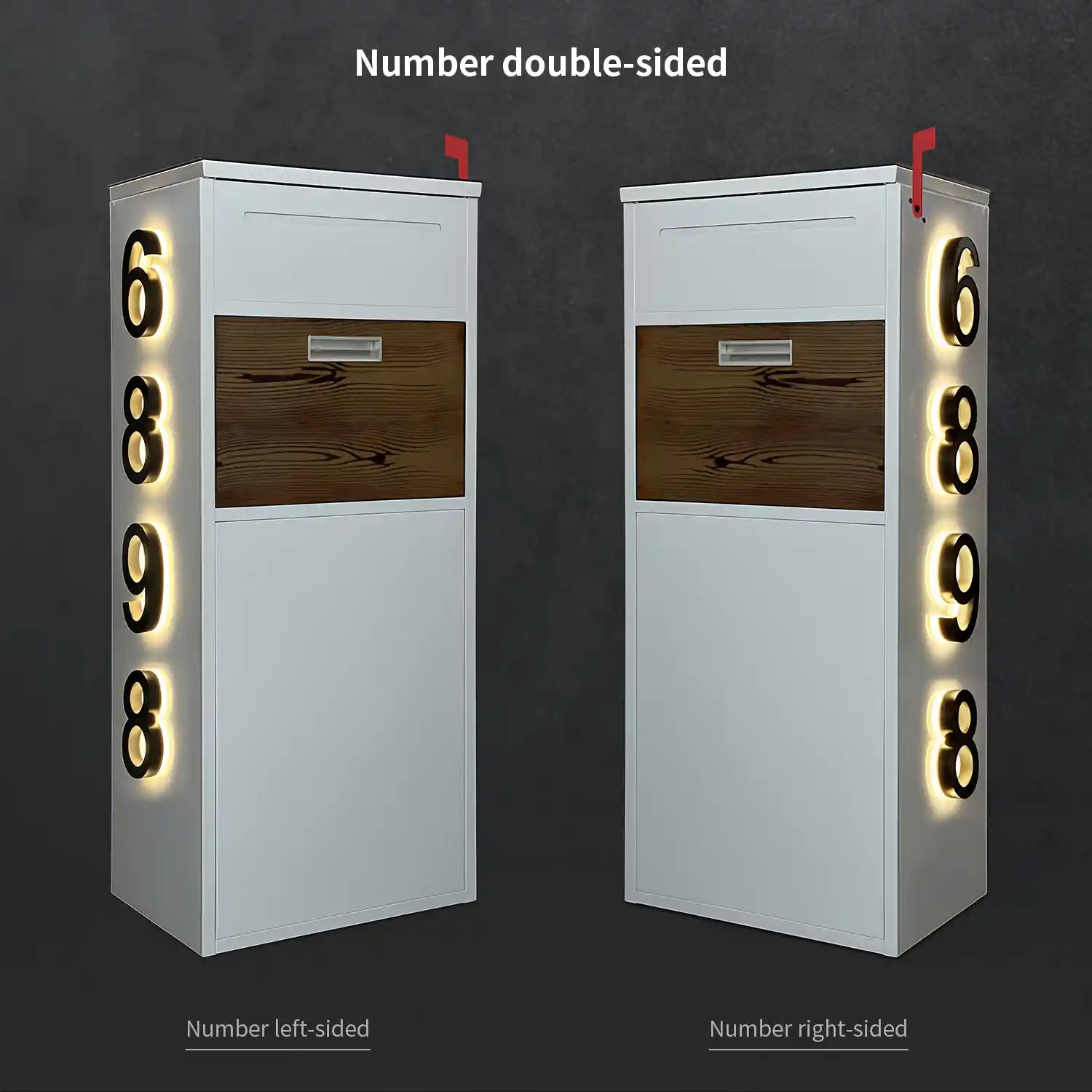 Custom Solar House Number Mailbox Anti-theft Package Box | Arctic White
