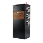 Custom Solar House Number Mailbox Modern Package Box | Obsidian Black