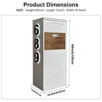 Custom Solar House Number Mailbox Anti-theft Package Box | Arctic White