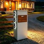 Custom Solar House Number Mailbox Anti-theft Package Box | Arctic White