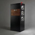 Custom Solar House Number Mailbox Modern Package Box | Obsidian Black